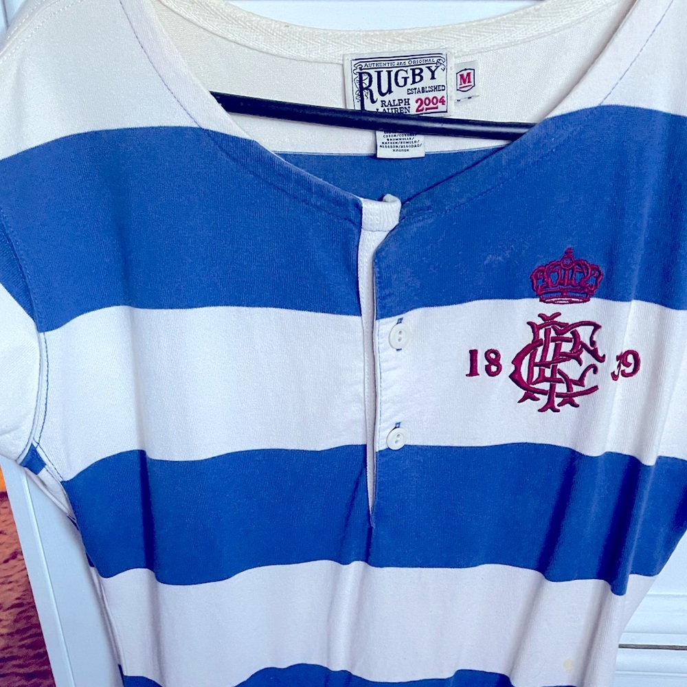Vintage…. Blue and white… stripe Rugby Dress… Made By Ralph Lauren